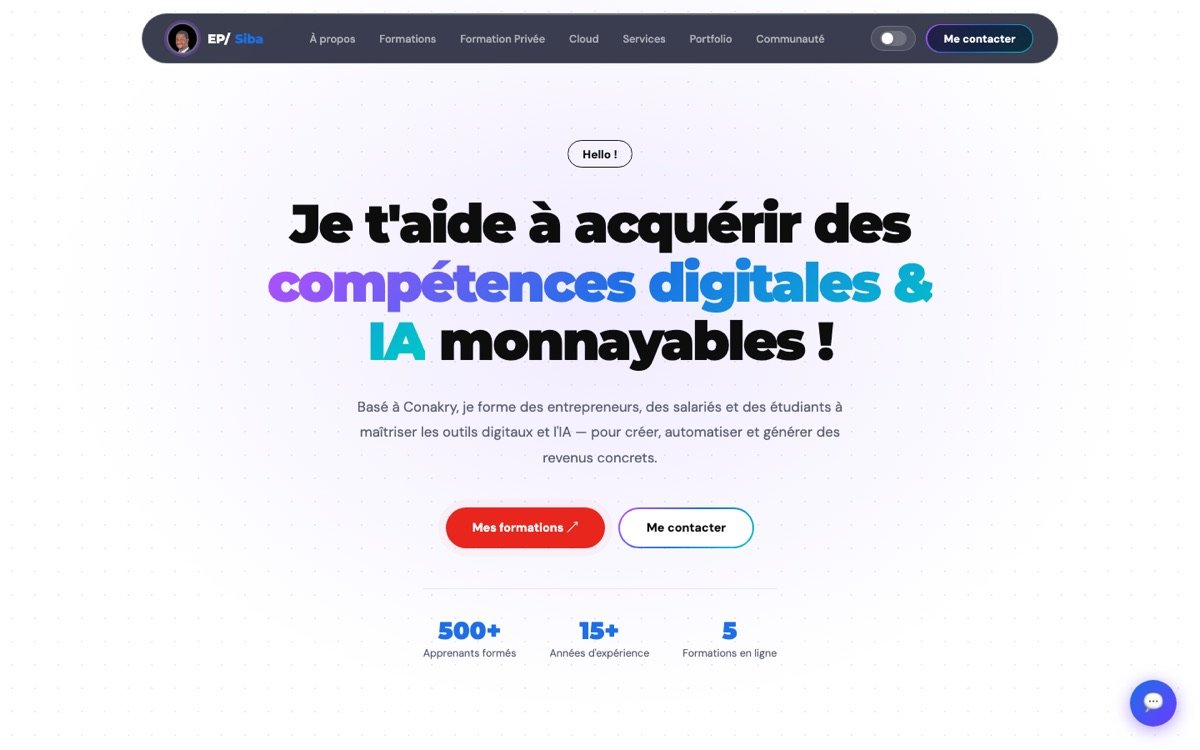Aperçu du site Elprofessor Siba